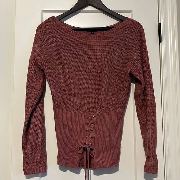 Knit sweater with corset detail - Picture 1 of 4